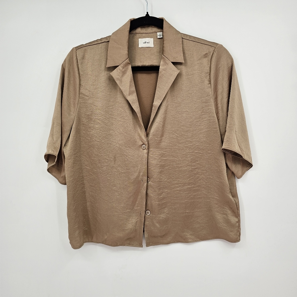 Aritzia Tan Button Down Shirt